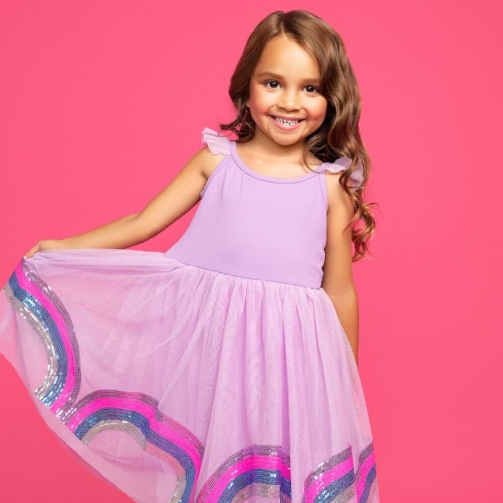 NWT MIA New York Purple Rainbow Dress